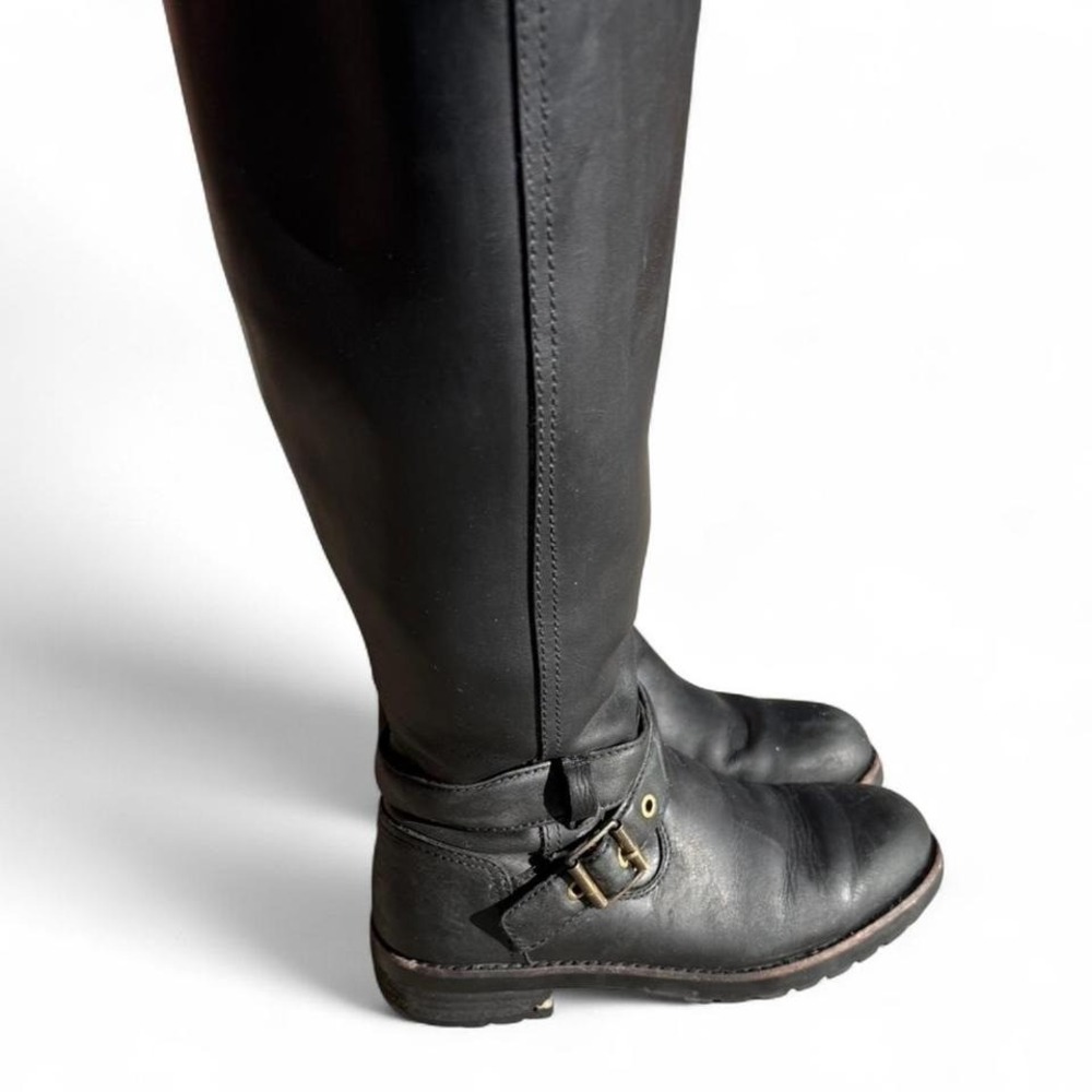 UGG Harrington Tall‎ Black Leather Lug Sole Riding Boots 6.5